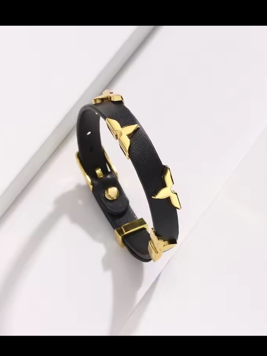 None Jewelry - Fashion leather LV look bracelet strap